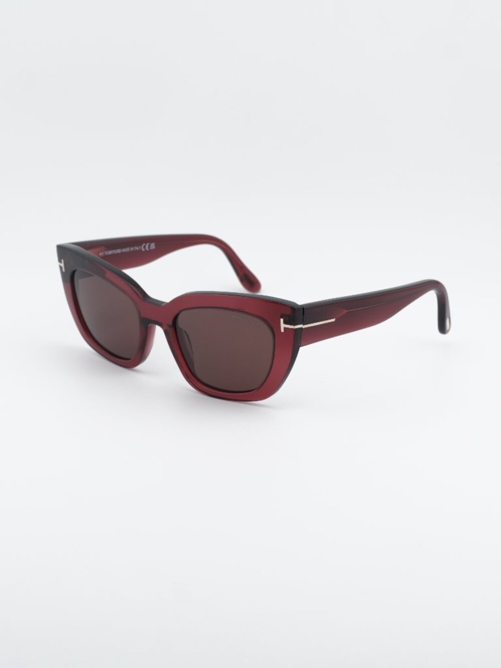 Tom Ford Athena FT1190 69E Sunglasses Bordeaux Cat Eye Frame, Brown Lenses